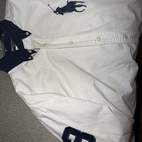 Ralph Lauren White Shirt with Navy Logo - Picture 9 of 9